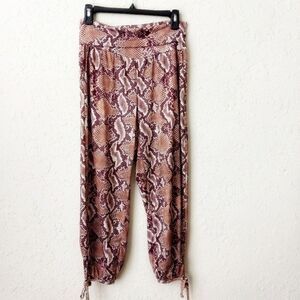 ONZIE Flow Yoga Dance Harem Jogger Phyton Animal Print Stretchy Knit Print Sz ML
